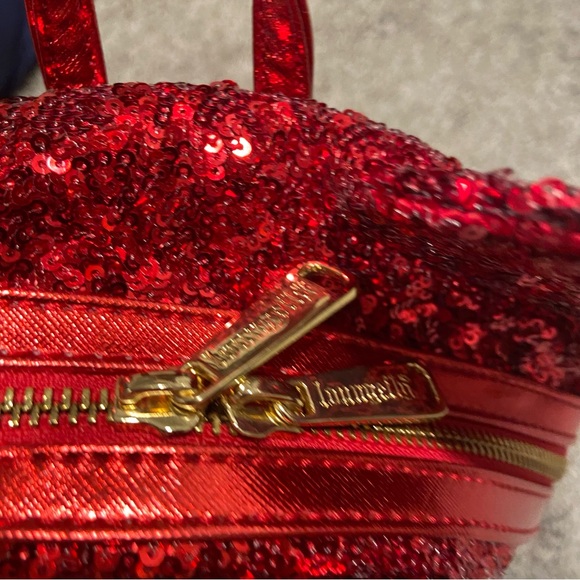 Loungefly Disney Parks NEW Minnie Mouse Pirate RED Sequined Mini Backpack - Picture 11 of 15